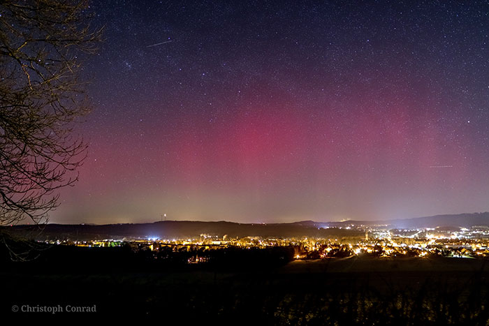 Polarlichter über Neustadt in Sachsen, Foto: Christoph Conrad