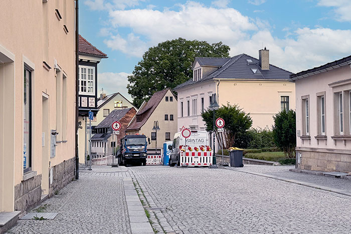 Blick auf Baustelle