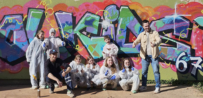 vor dem fertigen Graffiti